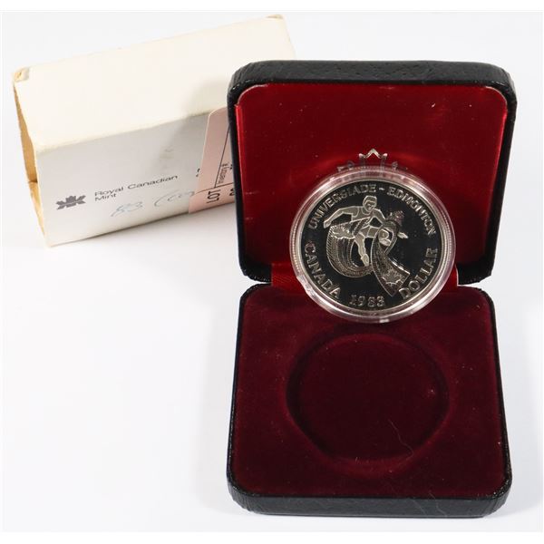 1983 PROOF SILVER DOLLAR IN SPECIAL CASE WORLD