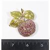 Image 1 : VINTAGE RHINESTONE APPLE BROOCH