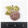 Image 1 : VINTAGE RHINESTONE APPLE BROOCH