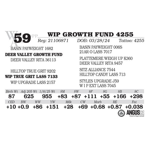 WIP GROWTH FUND 4255