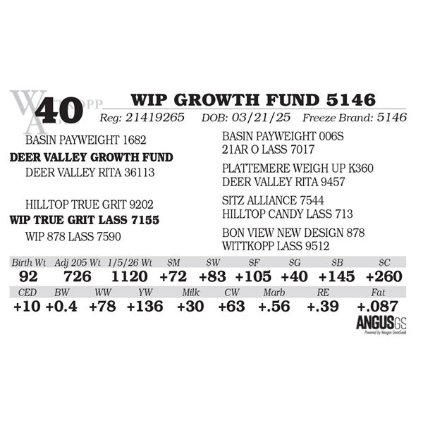 WIP GROWTH FUND 5146