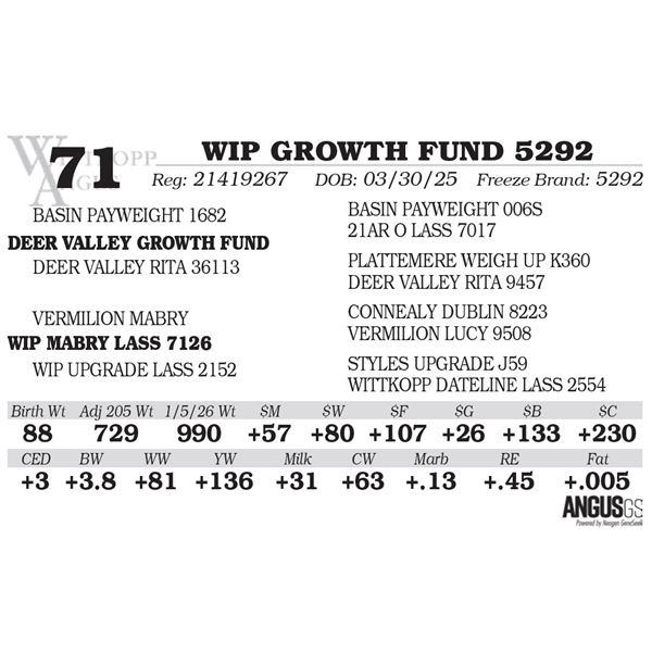 WIP GROWTH FUND 5292