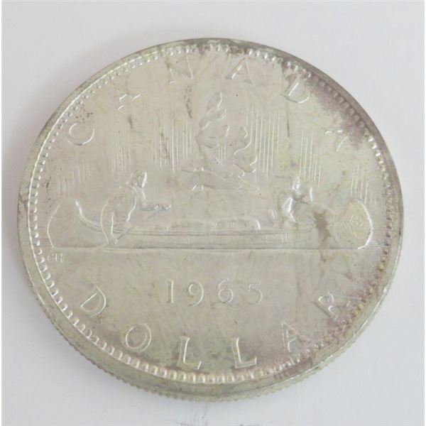 1965 Canadian Silver $1 Dollar Coin