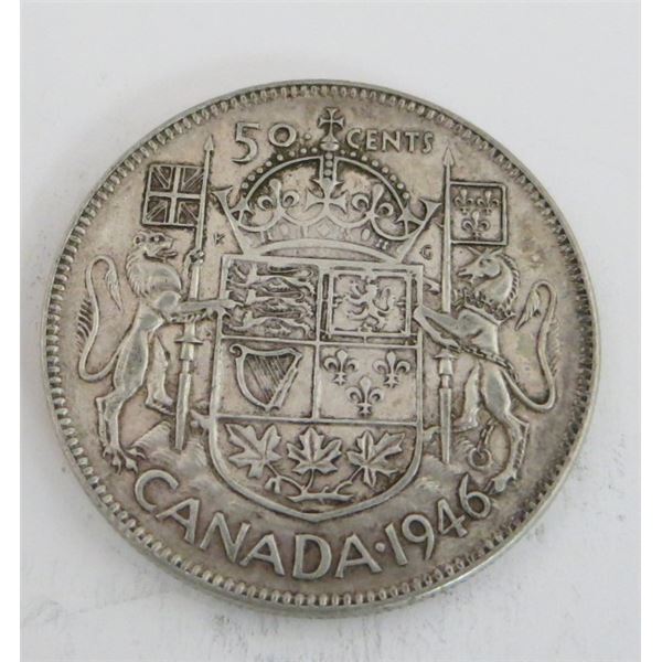 1946 Canadian Silver 50 Cent Coin