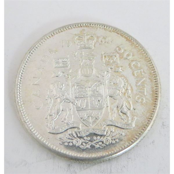 1964 Canadian Silver 50 Cent Coin