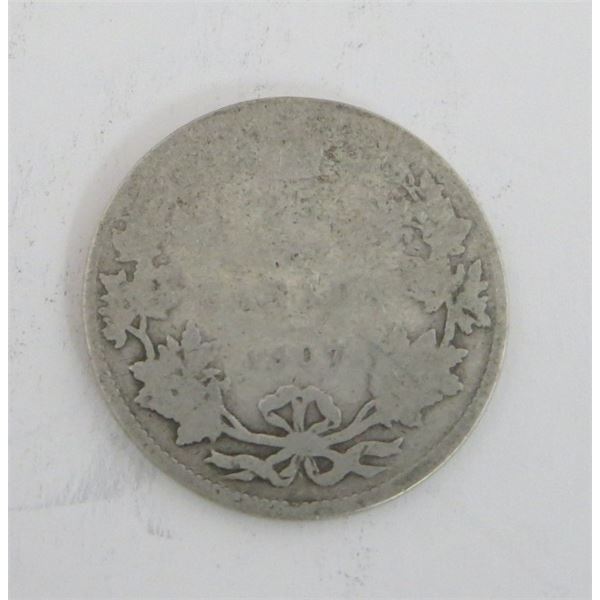 1907 Canadian Silver 25 Cent Coin