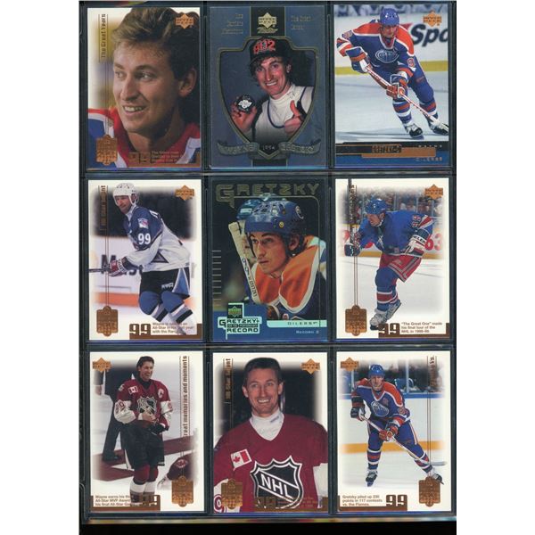 9 Different NHL Wayne Gretzky Hockey Cards