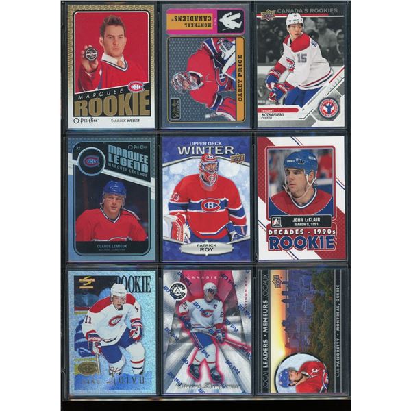 9 NHL Montreal Canadiens Rookie & Insert Cards