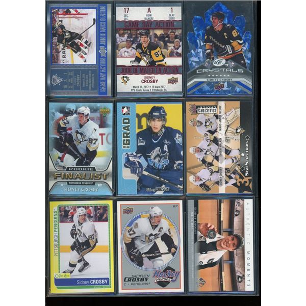 9 Different NHL Sidney Crosby Hockey Cards
