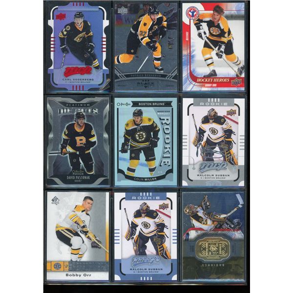 9 NHL Boston Bruins Rookie & Insert Cards