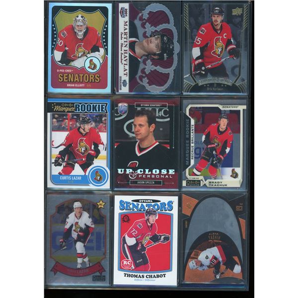 9 NHL Ottawa Senators Rookie & Insert Cards