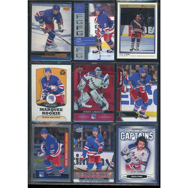 9 NHL New York Rangers Rookie & Insert Cards
