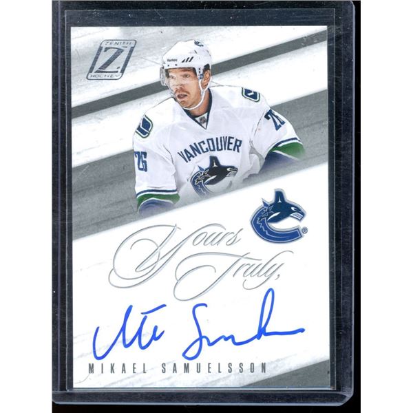 2010-11 Zenith Yours Truly Autographs #MS Mikael Samuelsson