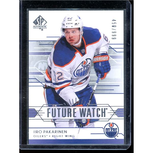 2014-15 SP Authentic #201 Iiro Pakarinen RC 450/999