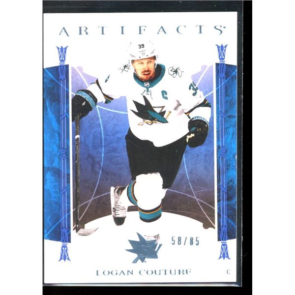 2022-23 Artifacts Light Blue Steel #39 Logan Couture 58/85