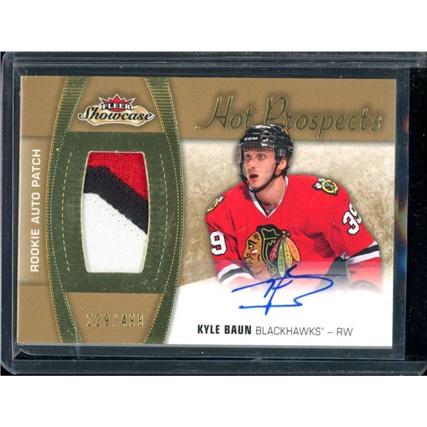 2015-16 Fleer Showcase #174 Kyle Baun JSY AU 229/499 RC