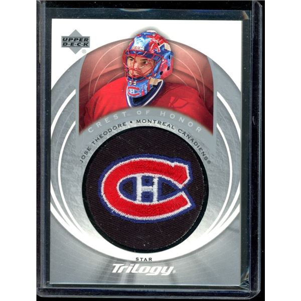 2003-04 Upper Deck Trilogy #119 Jose Theodore Crest Of Honor