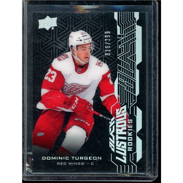 2018-19 UD Black Lustrous Rookies #LRDT Dominic Turgeon 16/299