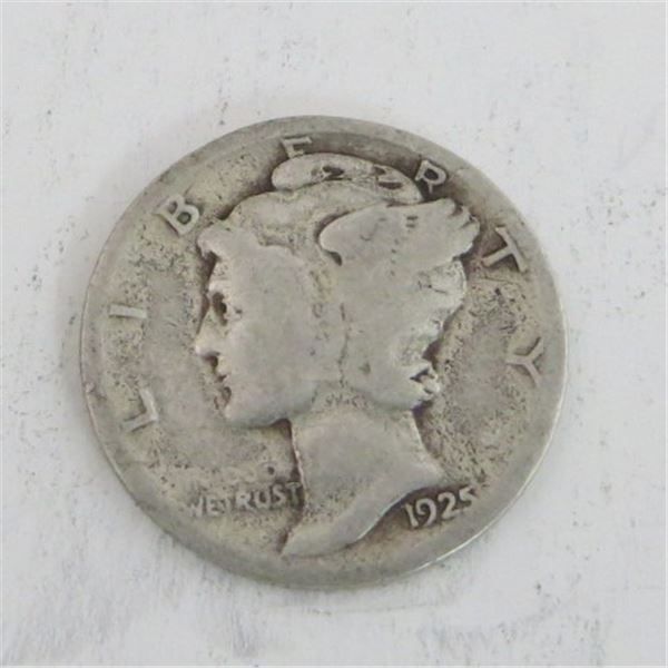 1925 USA Silver 10 Cent Coin