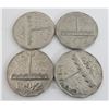 Image 1 : 4x Canadian Nickels 1951