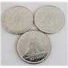 Image 1 : 3 Canadian Silver 1965 Dimes