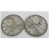 Image 1 : 2 Canadian Silver Quarters 1948