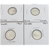 Image 1 : 4 Canadian Silver Dimes 1967