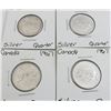 Image 1 : 4 Canadian Silver Quarters 1967