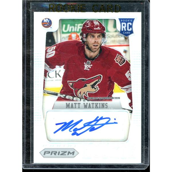 2012-13 Panini Prizm Autographs #87 Matt Watkins