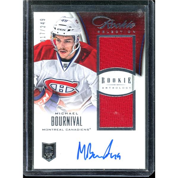 2013-14 Panini Rookie Anthology #158 Michael Bournival JSY AU RC 17/249