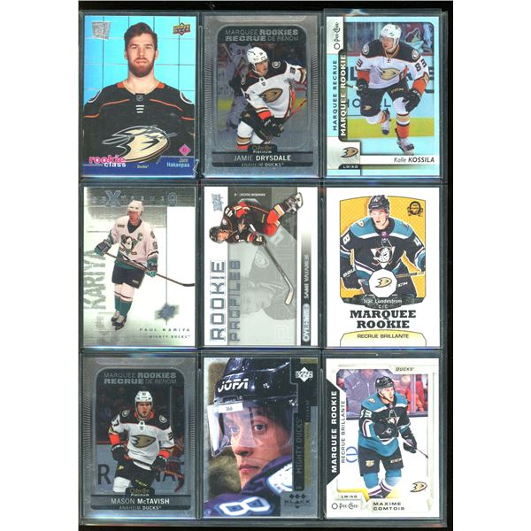 9 NHL Anaheim Ducks Rookie & Insert Cards
