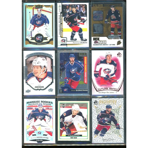 9 NHL Columbus Blue Jackets Rookie & Insert Cards