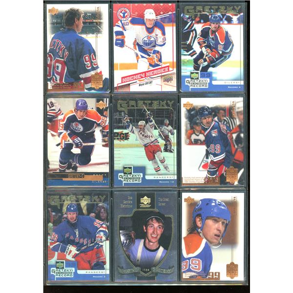 9 Different NHL Wayne Gretzky Hockey Cards