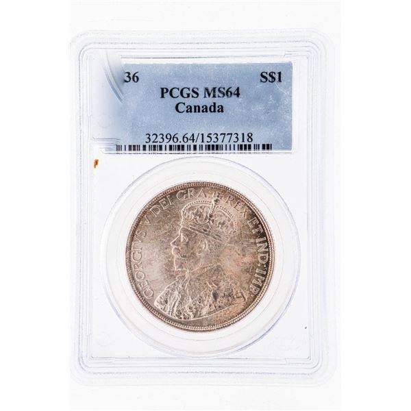 1936 Canada Silver Dollar MS64 PCGS