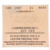 Image 3 : 1967 Canada Silver Dollar MS64 ICCS1