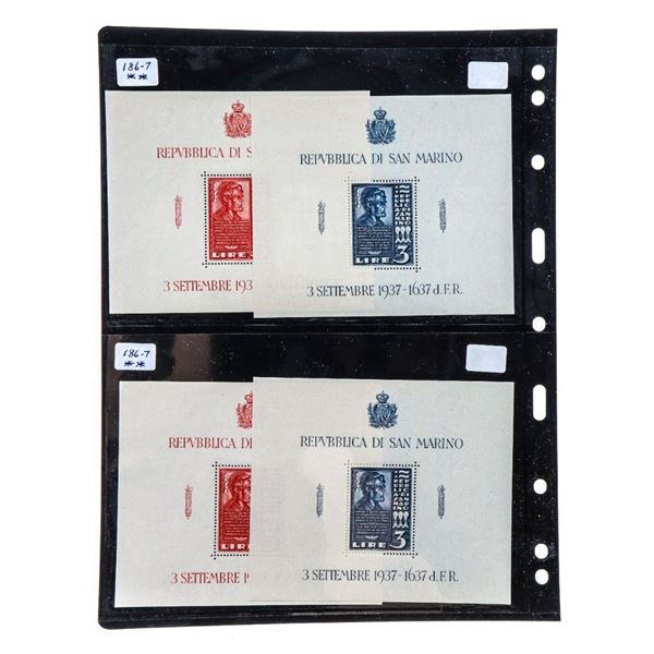 SAN MARINO 1937-1637 d.F.R. Set 4 Stamp Sheets MNH 1