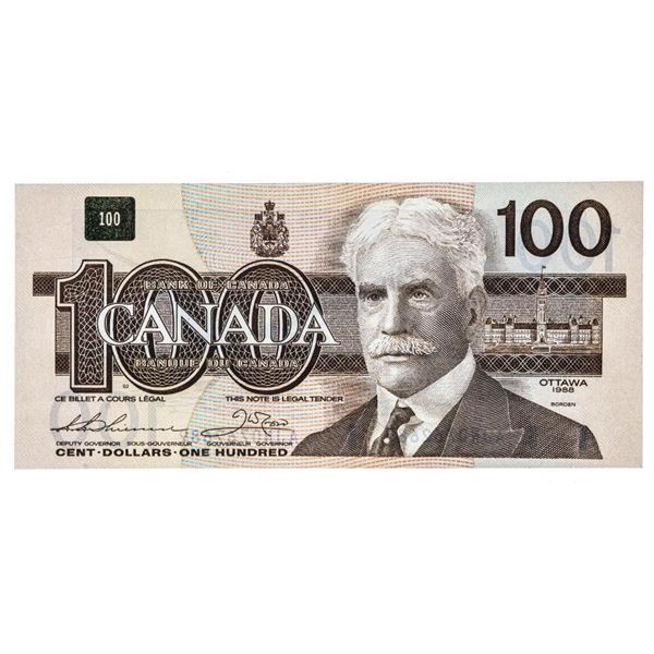 Bank of Canada 1988 $100 UNC (AJN)