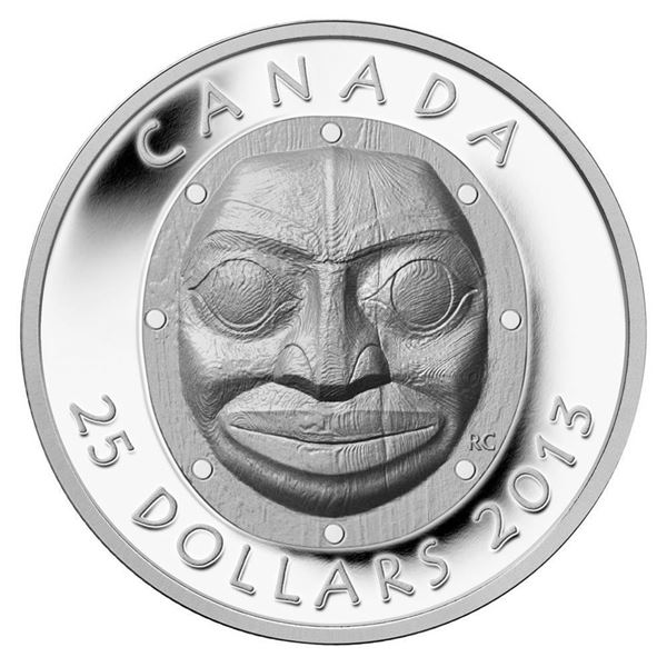 RCM Fine Pure Silver 2013 $25 Coin - Grandmother Moon Mask