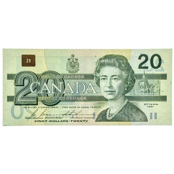 1991 Bank of Canada $20 Choice UNC (EVC) w/B.P.N.