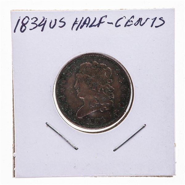 1834 USA Half Cent Coin