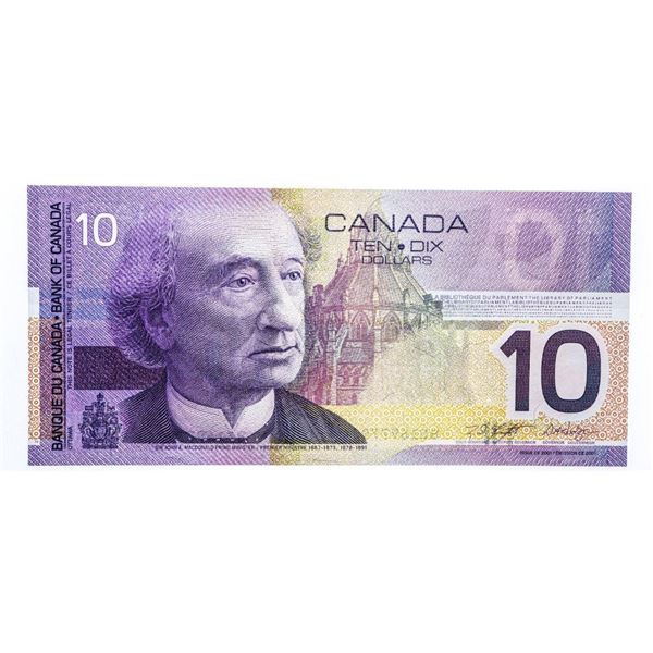 Bank of Canada 2001 $10 CH UNC (BEI)