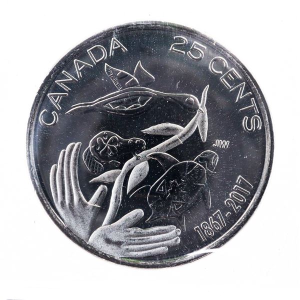Canada 2017  Twenty Five Cents  Canada 150 ICCS MS65