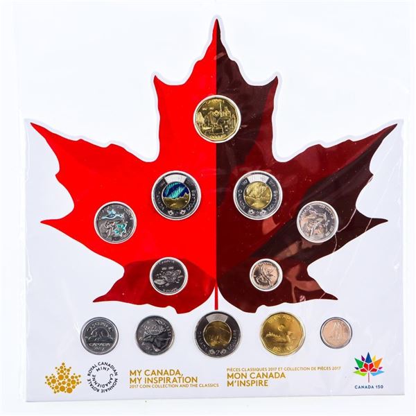 RCM My Canada My Inspiration- 12 Coin -  2017 Coin Collection & The Classics Maple Leaf Display Boar