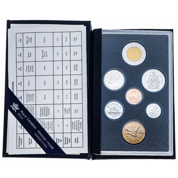 RCM 1997 Specimen Coin Set Blue Case Book Style W/ Flying Loon Dollar Coin