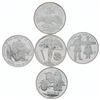 Image 1 : Group of 5 Solid 925 Sterling Silver Medallions