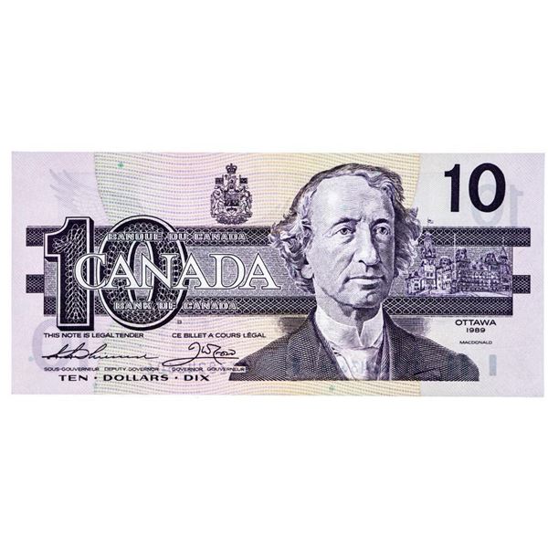 Bank of Canada 1989 $10 GEM UNC