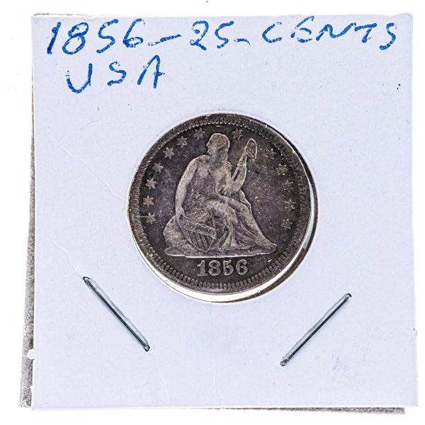 1856 USA Silver 25 Cents1