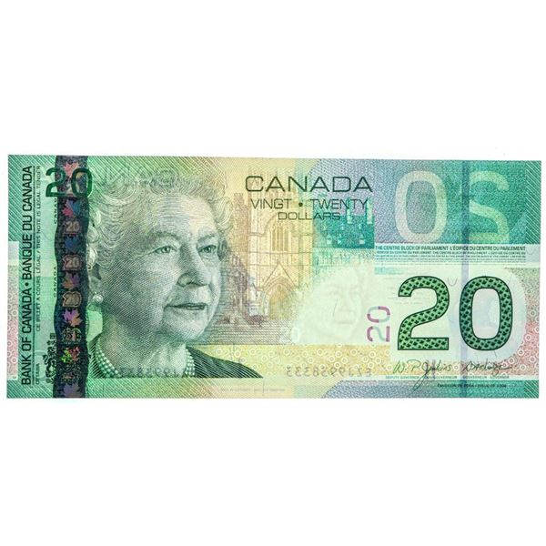 Bank of Canada 2004 $20, (EZJ) Sheet Replacement Choice UNC