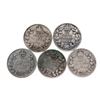 Image 1 : Group of 5 Canada Historical Silver Ten cents - Pre 1937