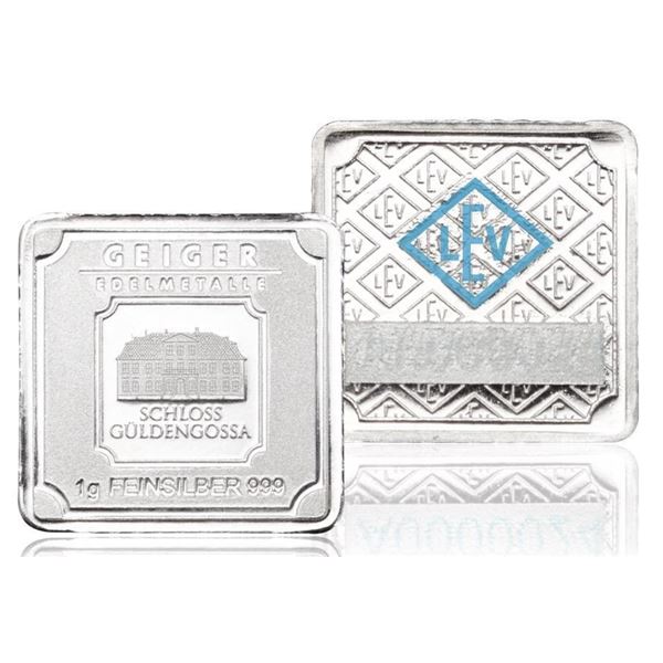 GEIGER Germany .999 Fine Pure Silver Square Bar -Serialized -Glows In The Dark